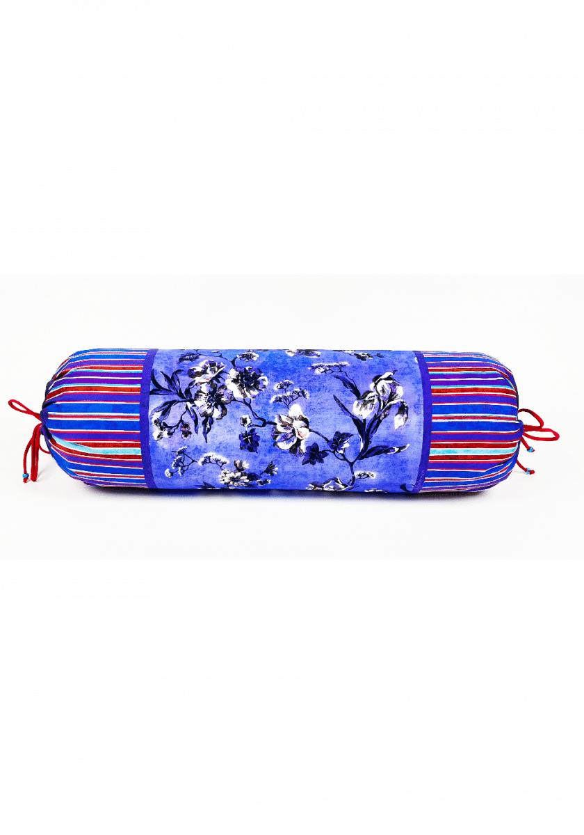 cotton bolster 60x20cm ORCHID blu