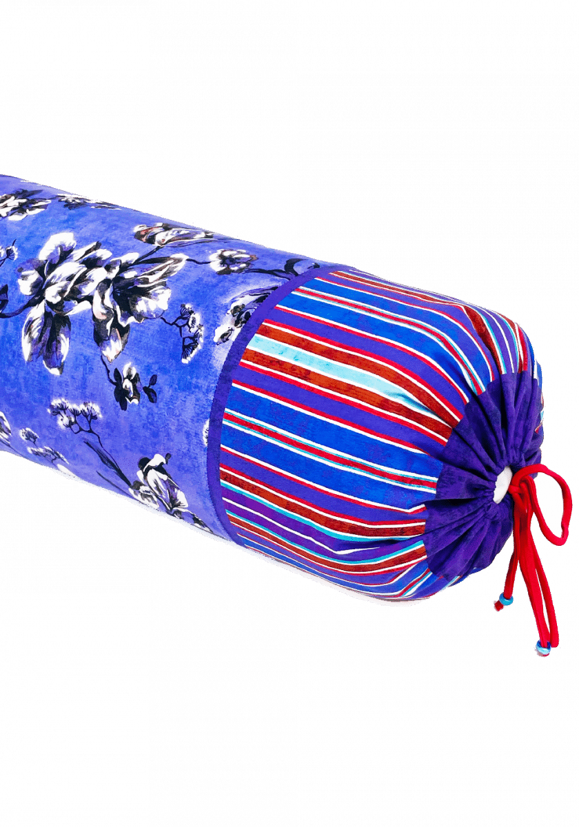 cotton bolster 60x20cm ORCHID blu - immagine 2