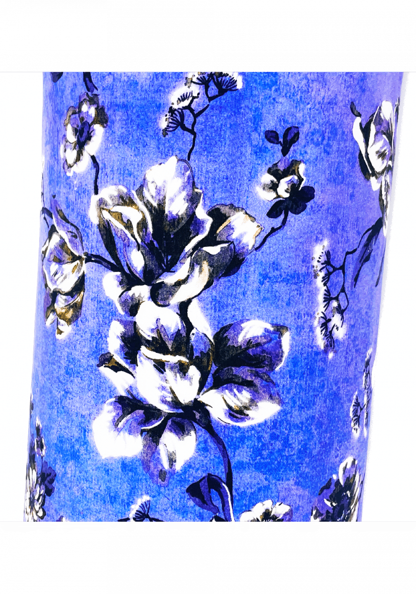 cotton bolster 60x20cm ORCHID blu - immagine 3