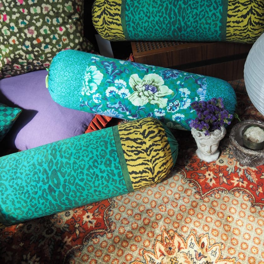 cotton bolster 60x20cm BLOSSOM verde - immagine 6