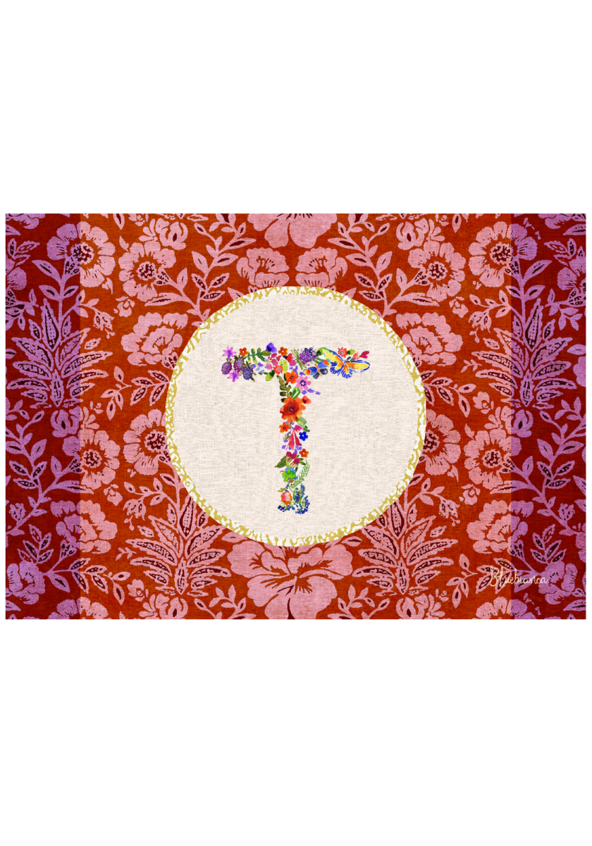pvc placemat 35X50 MONOGRAMMA MULTICOLOR T - immagine 2