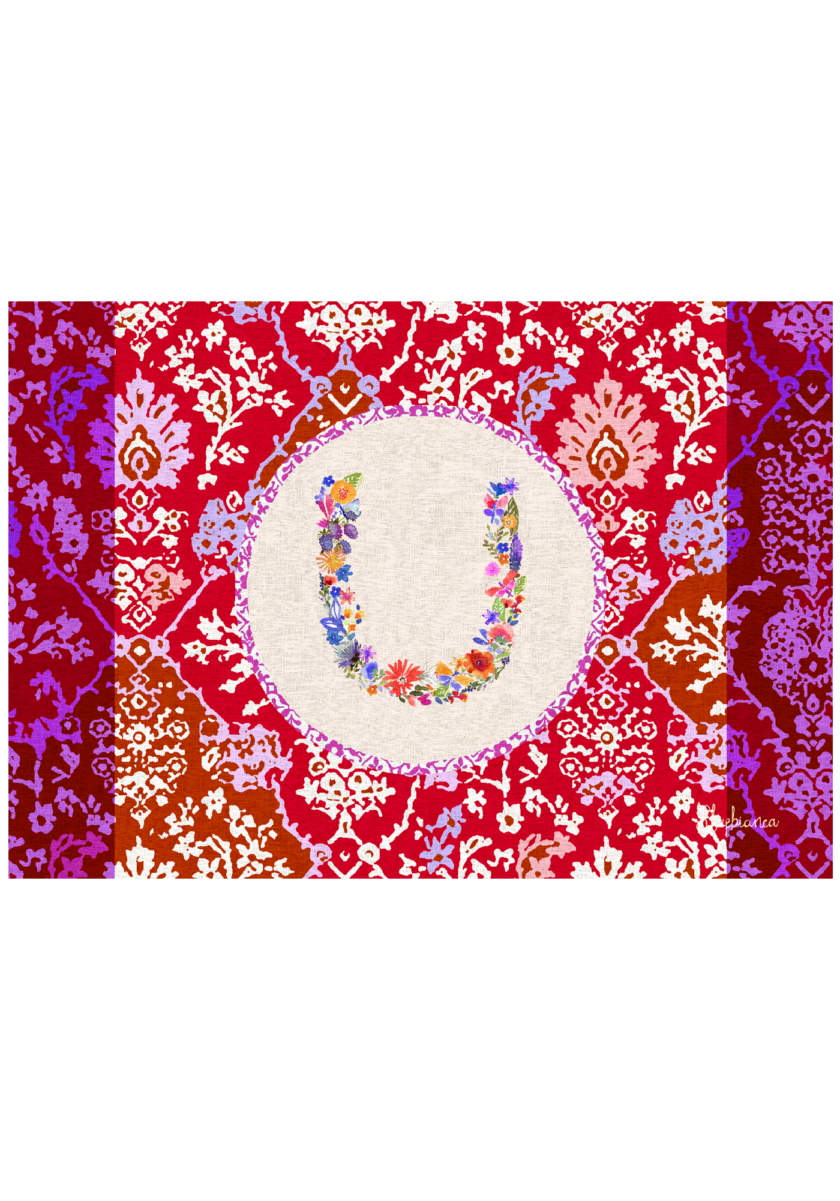 pvc placemat 35X50 MONOGRAMMA MULTICOLOR U - immagine 2