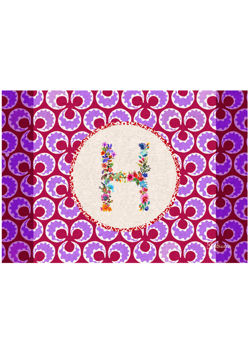 pvc placemat 35X50 MONOGRAMMA MULTICOLOR H - immagine 2