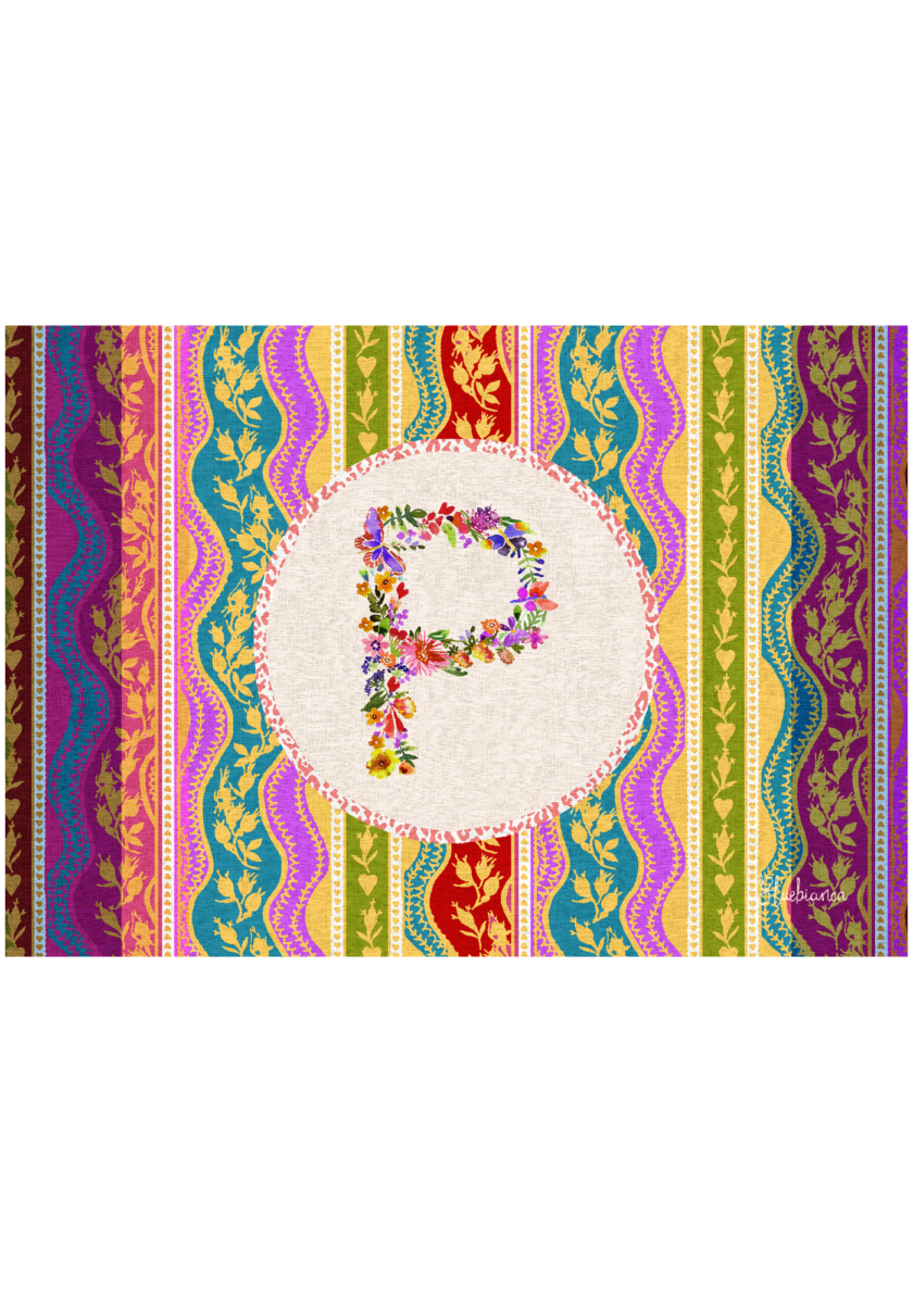 pvc placemat 35X50 MONOGRAMMA MULTICOLOR P - immagine 2