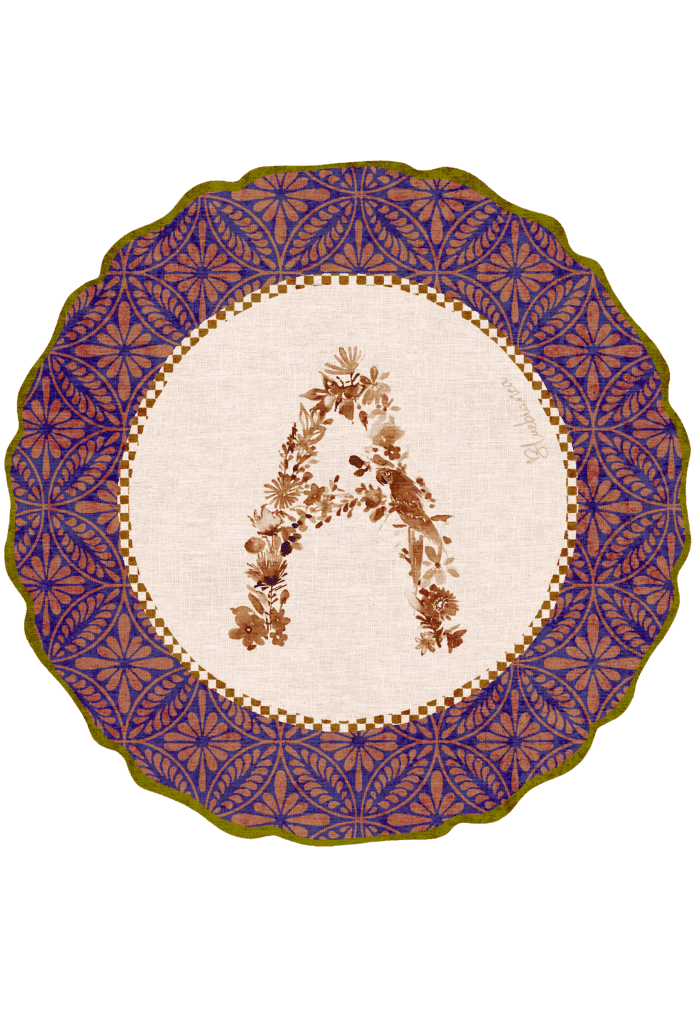 Pvc placemat Ø 37 Monogramma arancio