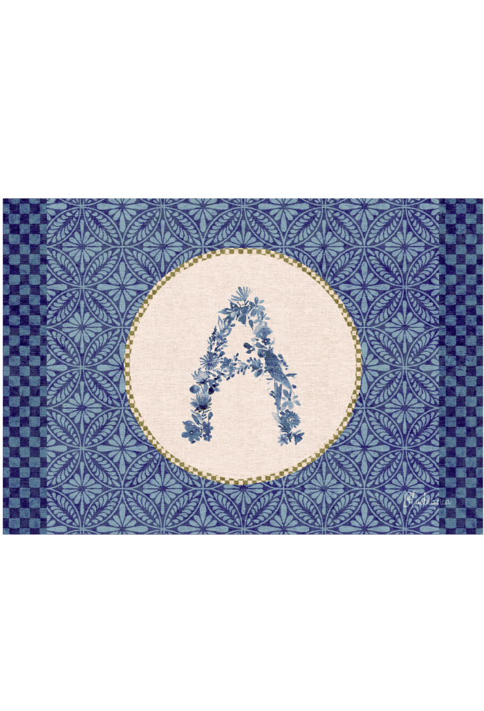 Pvc placemat 35X50 Monogramma blu