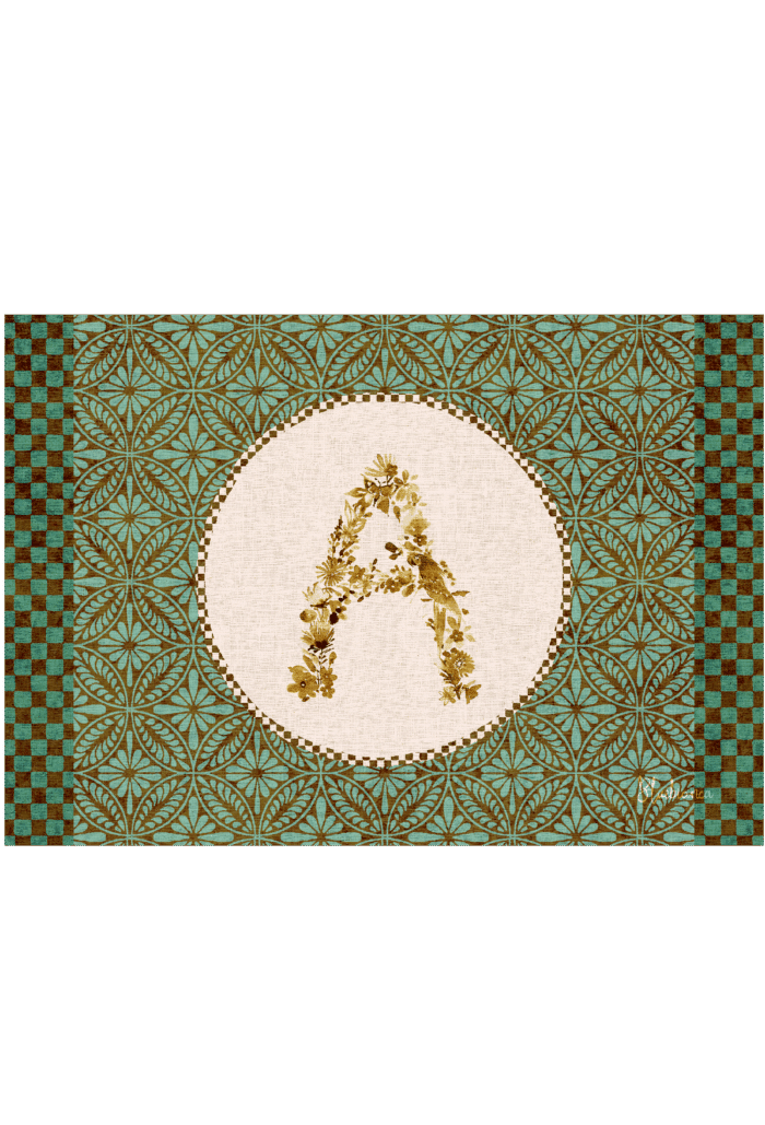 Pvc placemat 35X50 Monogramma turchese