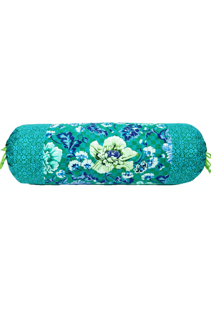 cotton bolster 60x20cm BLOSSOM verde