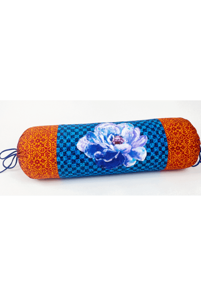 cotton bolster 60x20cm BOHEMIEN blu