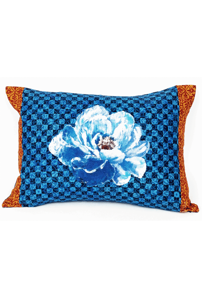 cotton cuschion 35x50cm BOHEMIEN blu
