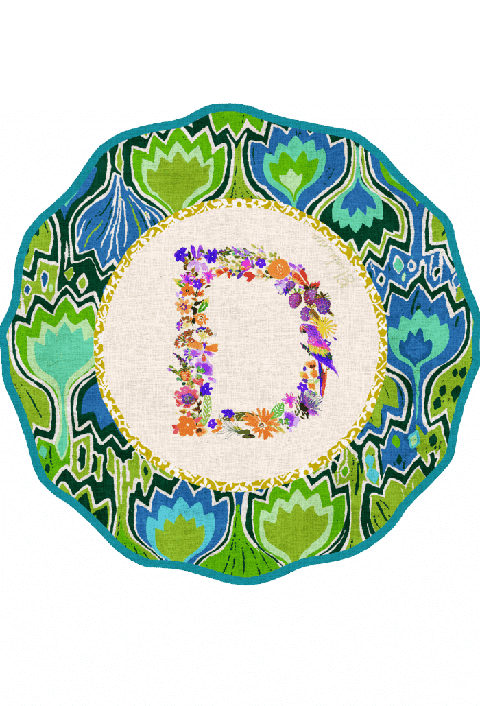 Pvc placemat Ø 37 Monogramma MULTICOLOR D