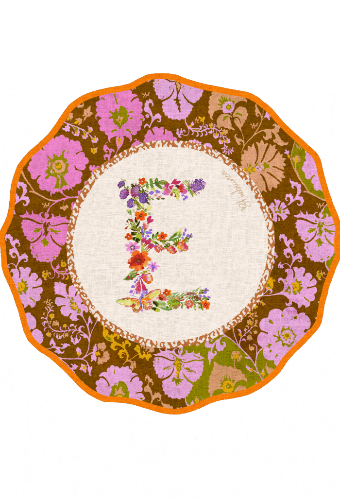 Pvc placemat Ø 37 Monogramma MULTICOLOR E