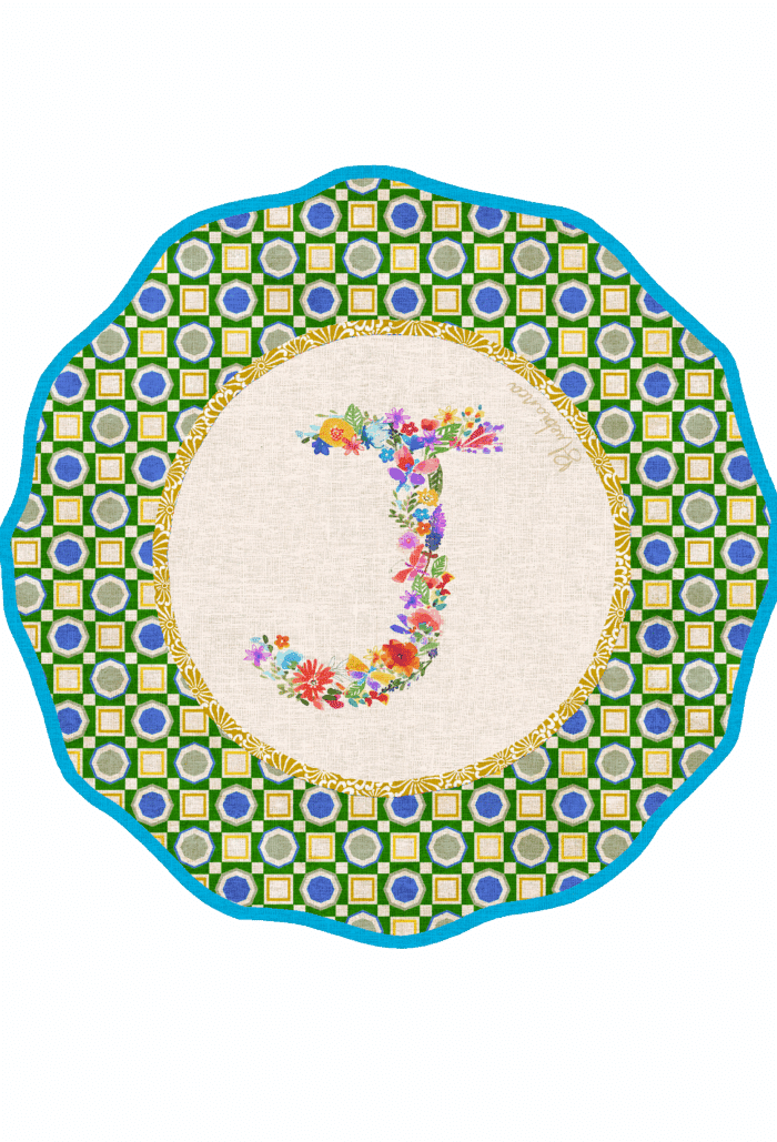 Pvc placemat Ø 37 Monogramma MULTICOLOR J