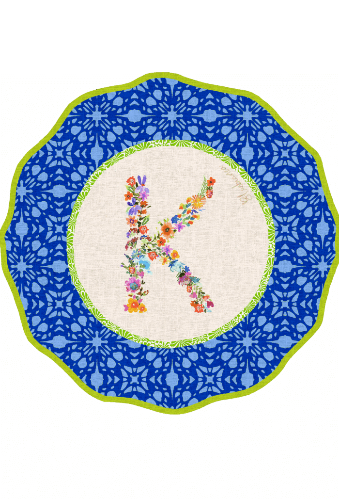Pvc placemat Ø 37 Monogramma MULTICOLOR K