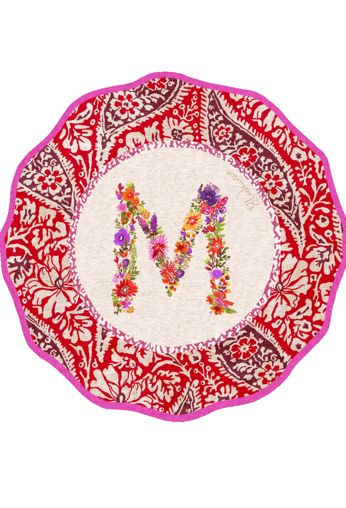 Pvc placemat Ø 37 Monogramma MULTICOLOR M