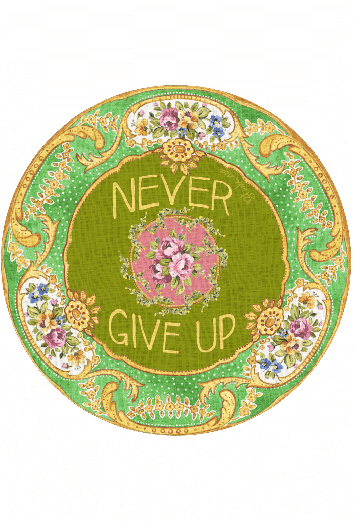 pvc placemat Ø 37 MOTIVAZIONALI NEVER GIVE UP