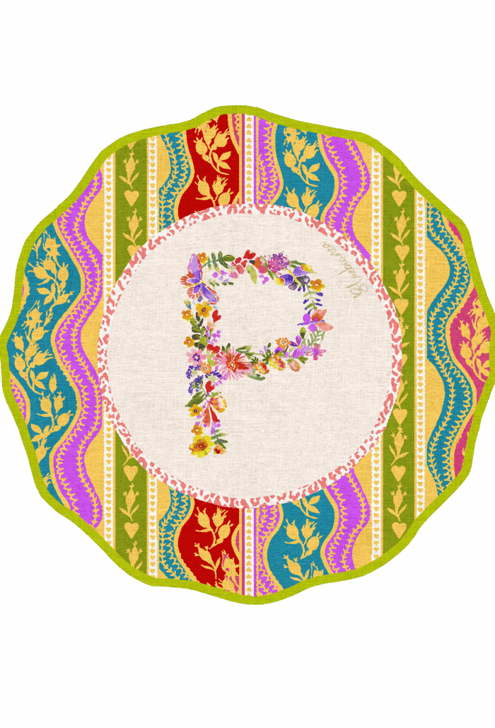 Pvc placemat Ø 37 Monogramma MULTICOLOR P