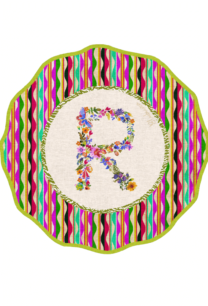 Pvc placemat Ø 37 Monogramma MULTICOLOR R