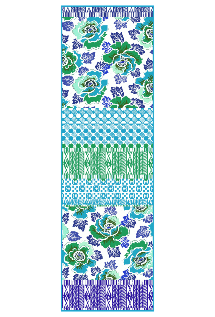 Runner cotone 50x160 cm  BAZAR turchese