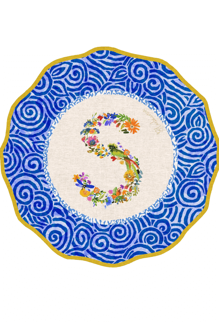 Pvc placemat Ø 37 Monogramma MULTICOLOR S