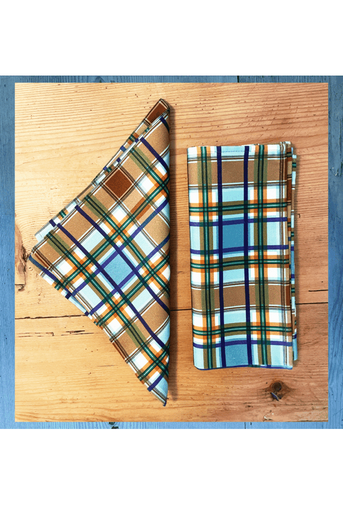 cotton napkins 45x45cm SCOZZESE blu
