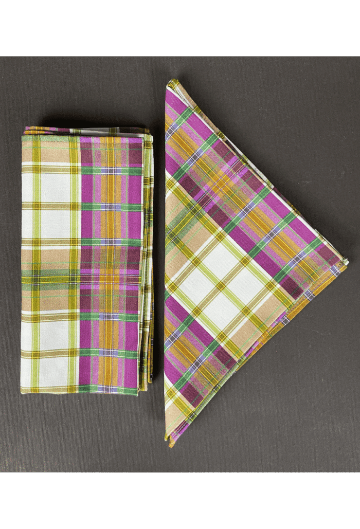 cotton napkins 45x45cm SCOZZESE verde