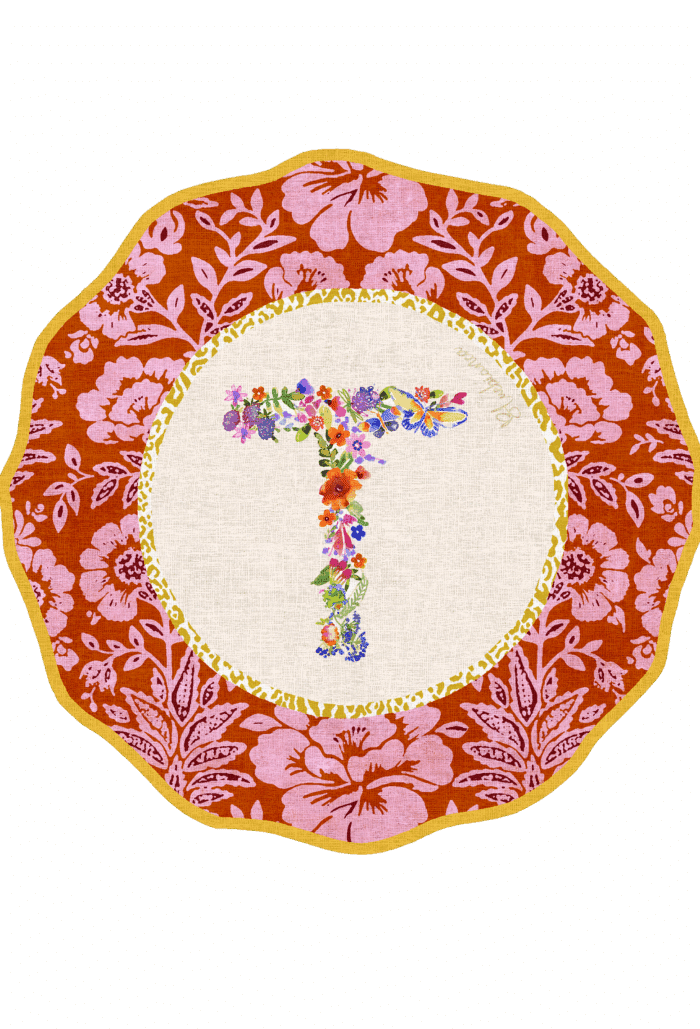 Pvc placemat Ø 37 Monogramma MULTICOLOR T