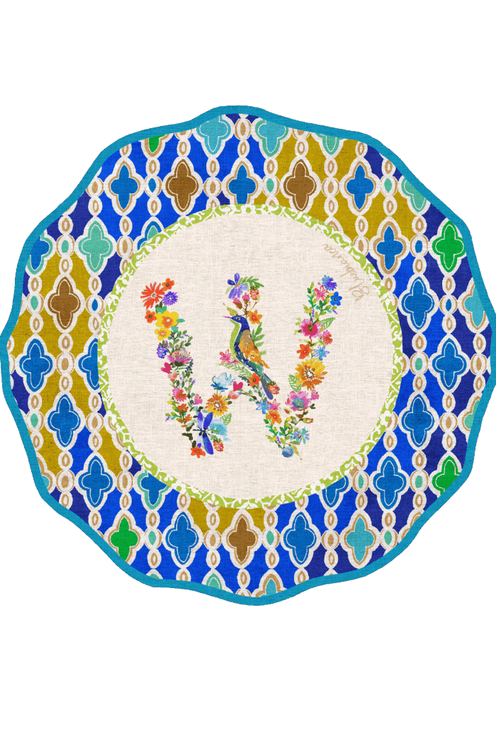 Pvc placemat Ø 37 Monogramma MULTICOLOR W