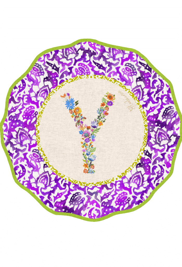 Pvc placemat Ø 37 Monogramma MULTICOLOR Y